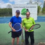 Men holding tennis rackets